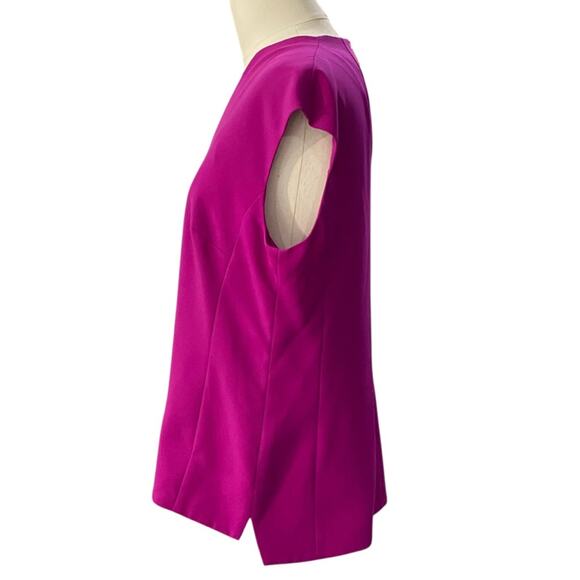 Ted Baker PAYSY Fuchsia V-Neck sleeveless Blouse Size 4/LARGE - Picture 3 of 10